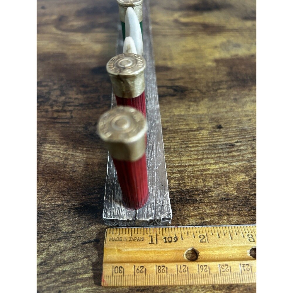 Hunting Sign Shotgun Shells Antlers Deer Resin 12”L 3”H Western Shelf Decor - Picture 10 of 11